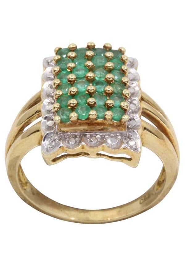 BAGUE ÉMERAUDES MODERNE — vue 1