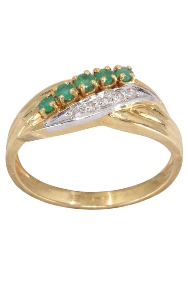 BAGUE ÉMERAUDE ET DIAMANTS — vue 1