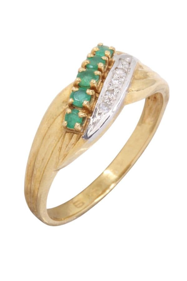 BAGUE ÉMERAUDE ET DIAMANTS — vue 3