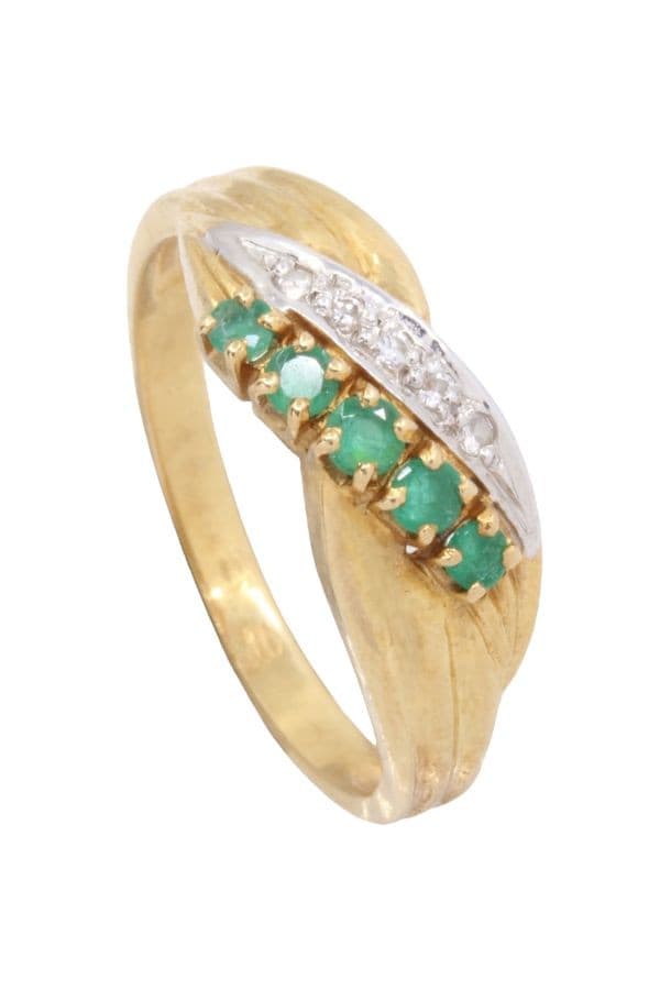 BAGUE ÉMERAUDE ET DIAMANTS — vue 5