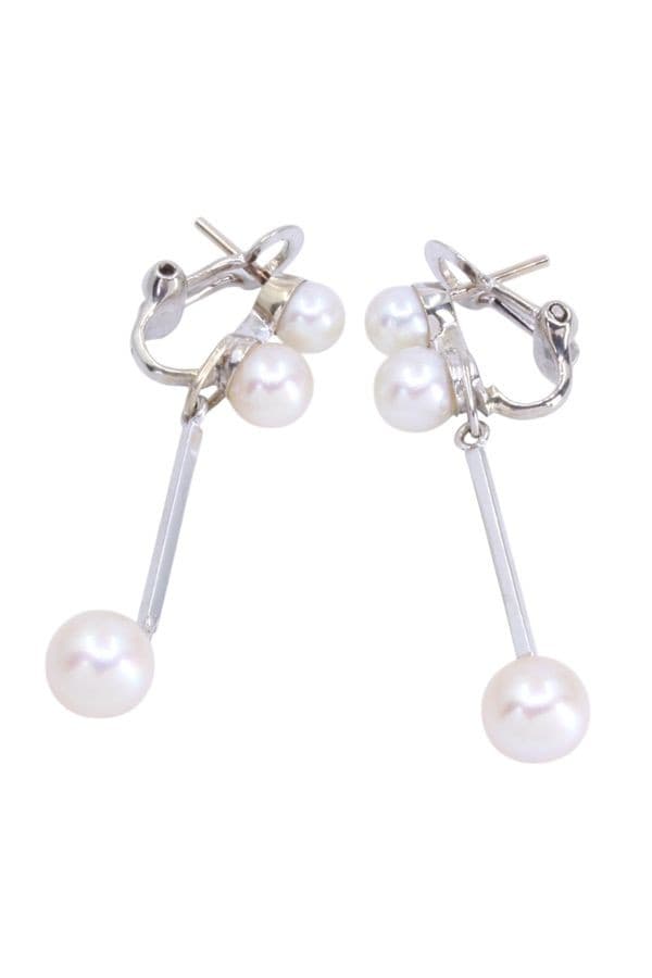 BOUCLES D'OREILLES PENDANTES PERLES — vue 3
