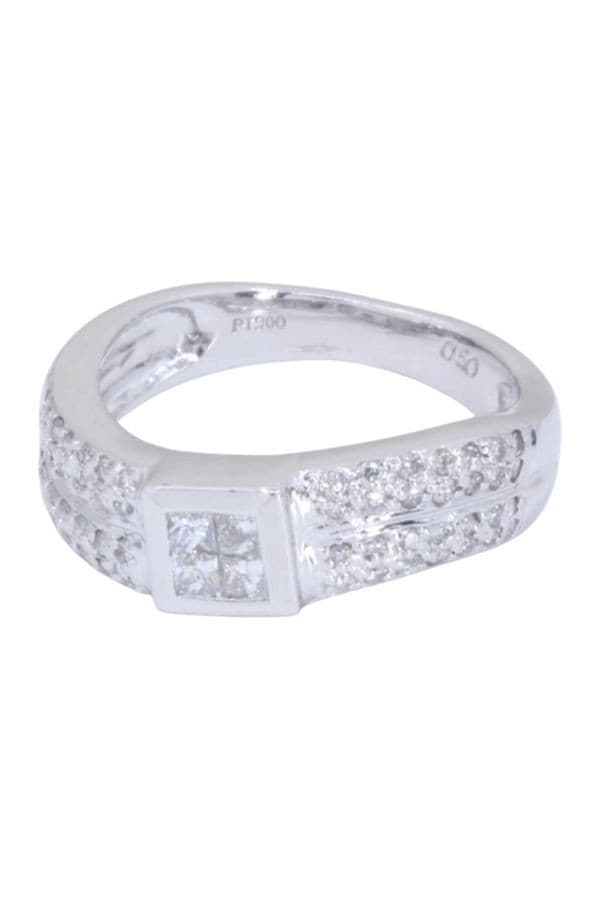 BAGUE PLATINE ET DIAMANTS — vue 6