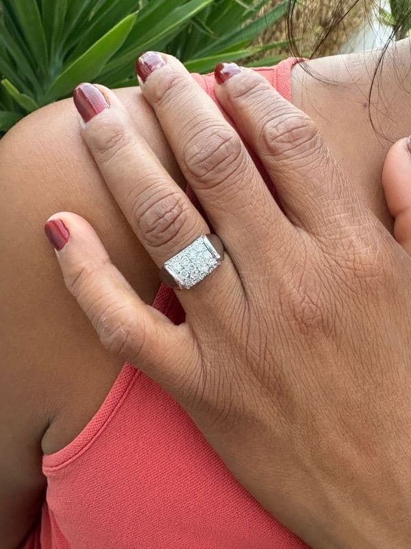 BAGUE PLATINE ET DIAMANTS — vue 2