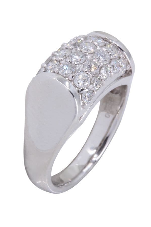 BAGUE PLATINE ET DIAMANTS — vue 3