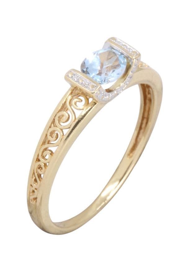 BAGUE MODERNE TOPAZE — vue 3