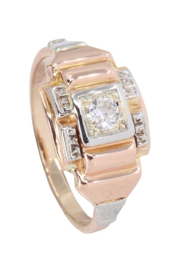 BAGUE ART-DÉCO DIAMANT 2 ORS — vue 5
