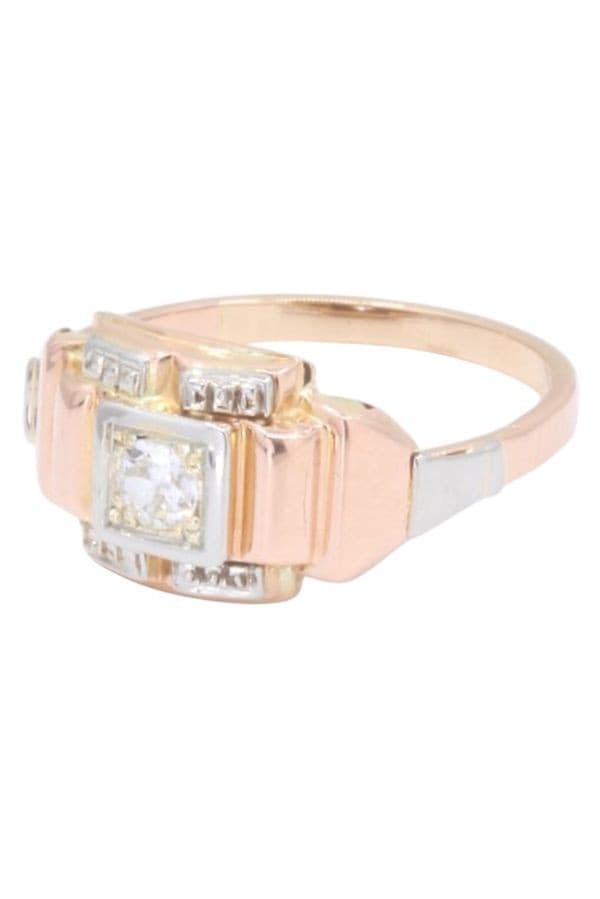 BAGUE ART-DÉCO DIAMANT 2 ORS — vue 6