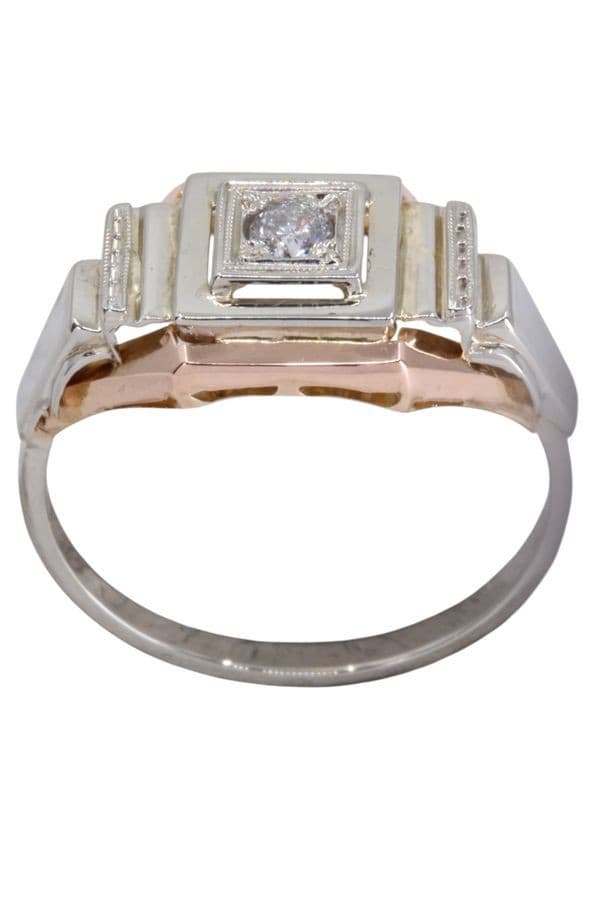BAGUE ART-DÉCO 2 ORS DIAMANT — vue 1