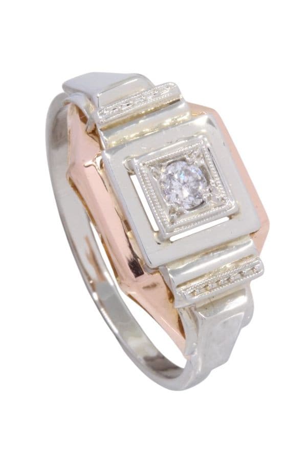 BAGUE ART-DÉCO 2 ORS DIAMANT — vue 5
