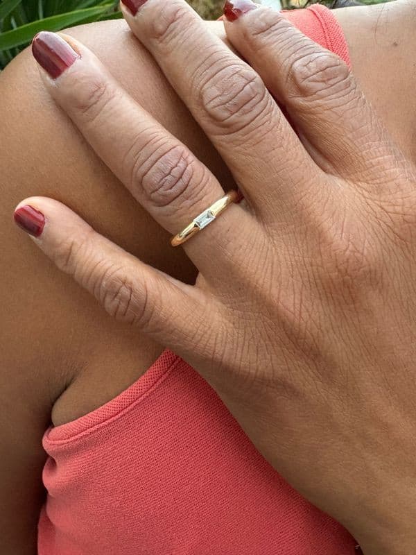 BAGUE SOLITAIRE DIAMANT MODERNE — vue 2