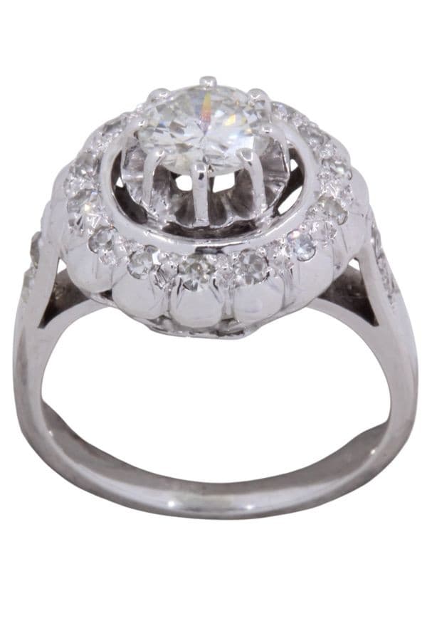 BAGUE FLEUR DIAMANTS MODERNE — vue 1