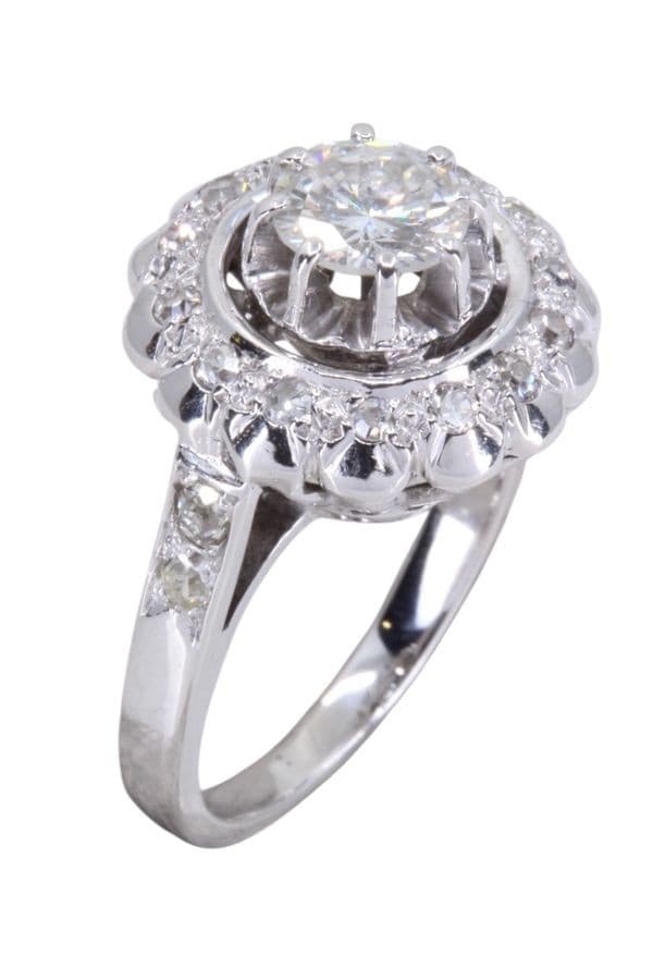 BAGUE FLEUR DIAMANTS MODERNE — vue 3