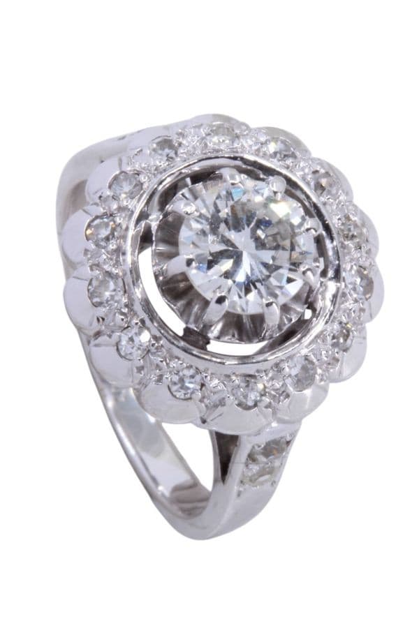 BAGUE FLEUR DIAMANTS MODERNE — vue 5