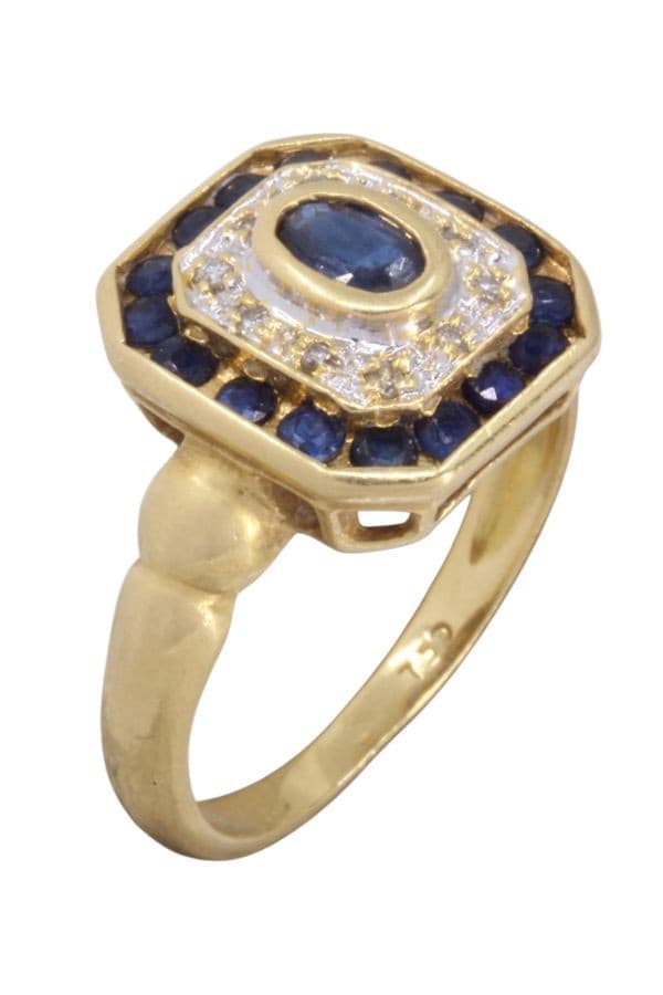 BAGUE SAPHIRS ET DIAMANTS — vue 3