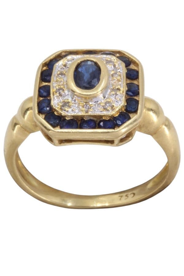 BAGUE SAPHIRS ET DIAMANTS — vue 1