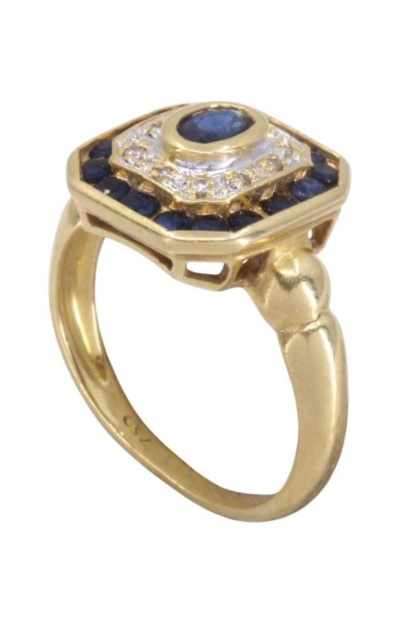BAGUE SAPHIRS ET DIAMANTS — vue 4