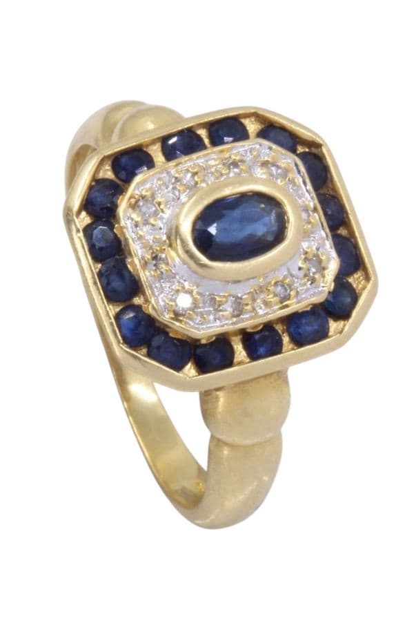 BAGUE SAPHIRS ET DIAMANTS — vue 5