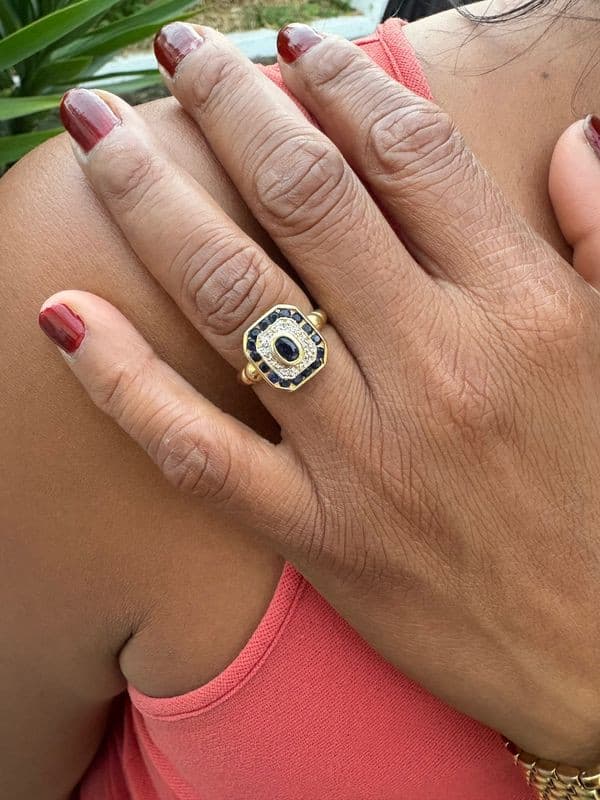BAGUE SAPHIRS ET DIAMANTS — vue 2