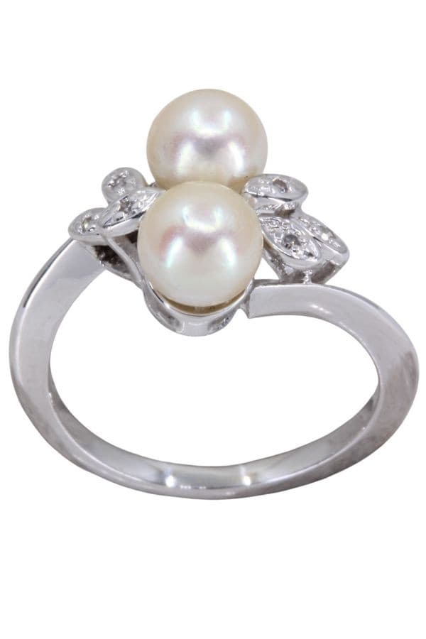 BAGUE PERLES ET DIAMANTS