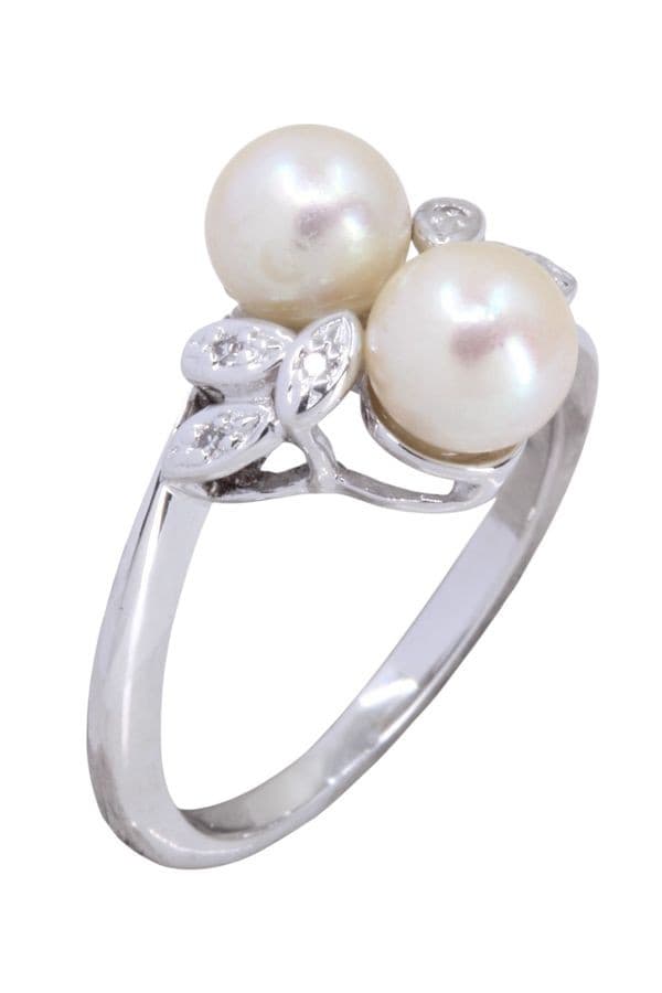 BAGUE PERLES ET DIAMANTS — vue 3