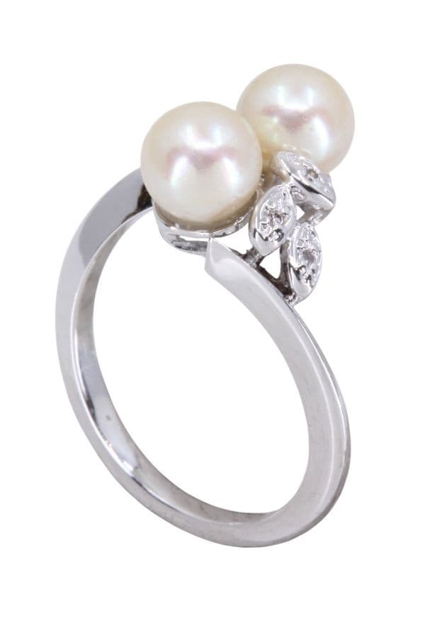 BAGUE PERLES ET DIAMANTS — vue 4