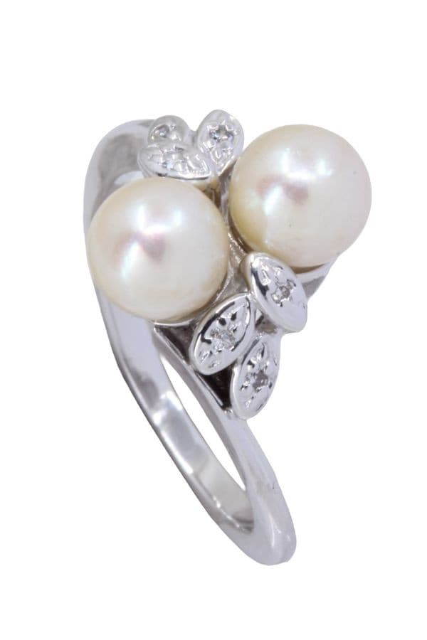 BAGUE PERLES ET DIAMANTS — vue 5
