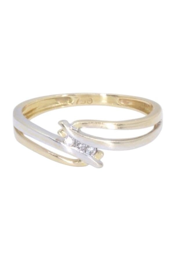 BAGUE MODERNE 2 ORS DIAMANTS — vue 6