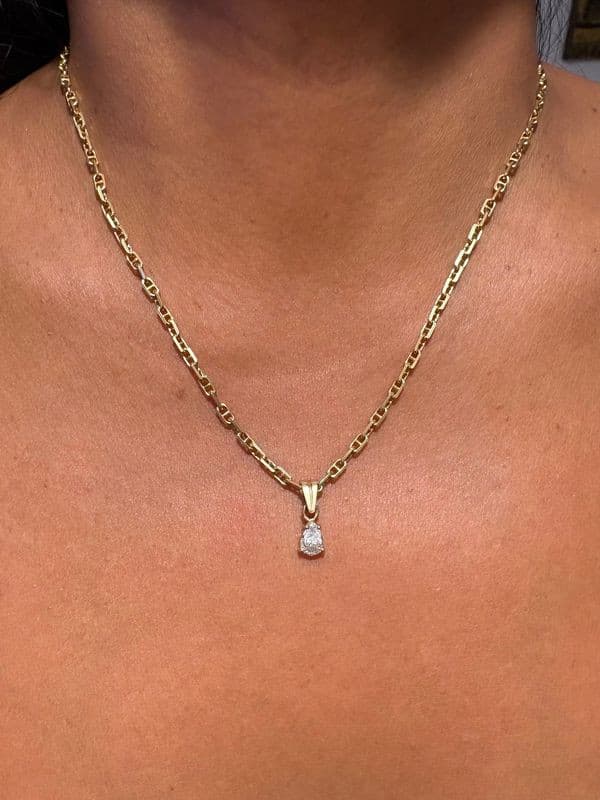 PENDENTIF DIAMANT GOUTTE 0.40 CARAT — vue 2