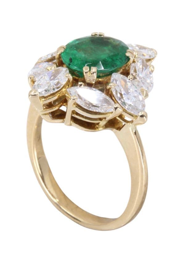 BAGUE ÉMERAUDE ET DIAMANTS — vue 4