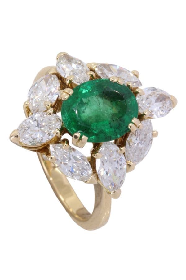 BAGUE ÉMERAUDE ET DIAMANTS — vue 5