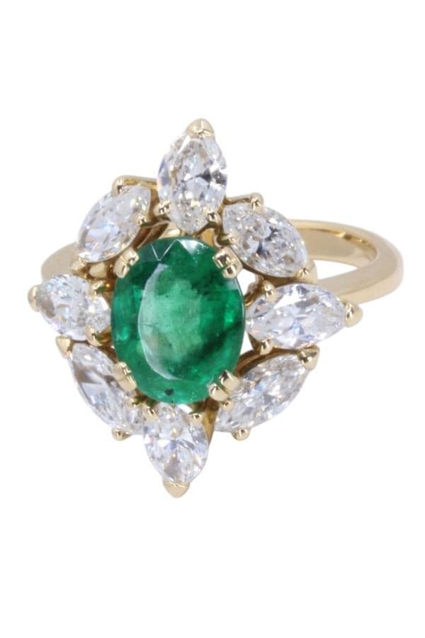 BAGUE ÉMERAUDE ET DIAMANTS — vue 6