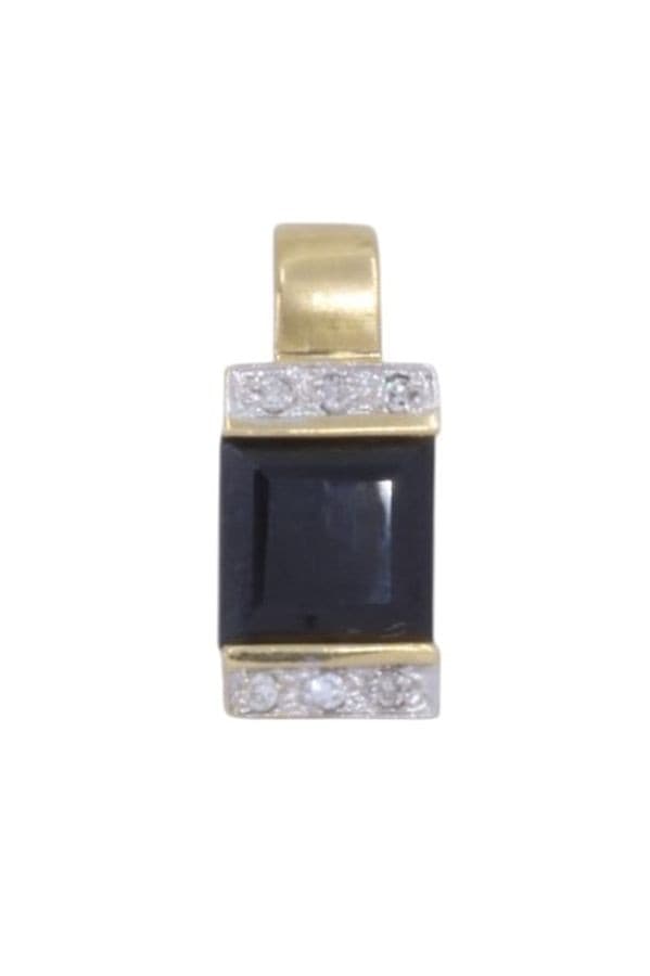 PENDENTIF SAPHIR ET DIAMANTS — vue 1