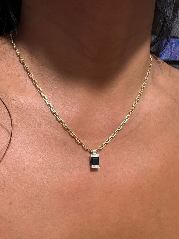 PENDENTIF SAPHIR ET DIAMANTS — vue 2