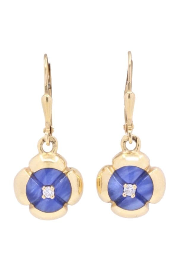 BOUCLES D'OREILLES TRÈFLES DIAMANTS — vue 1