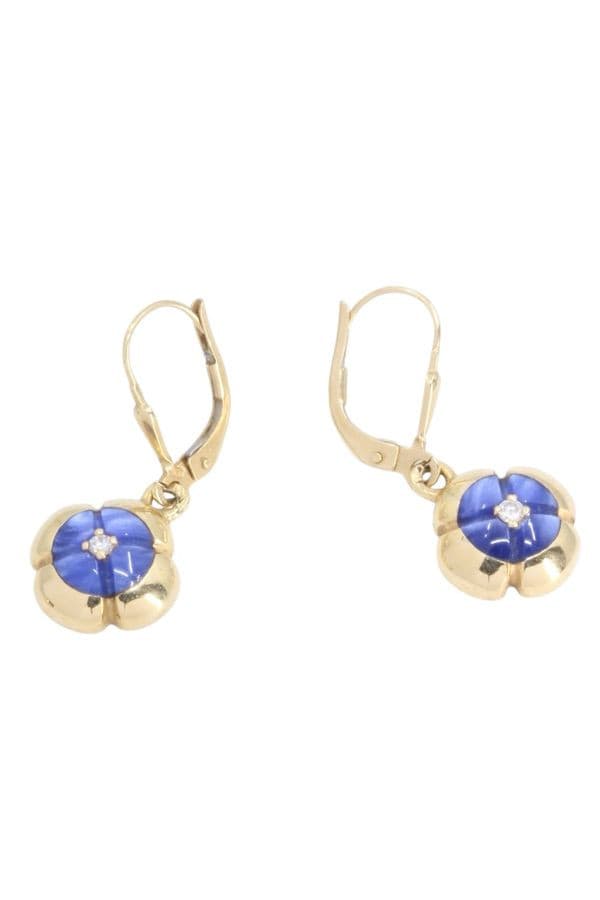 BOUCLES D'OREILLES TRÈFLES DIAMANTS — vue 3