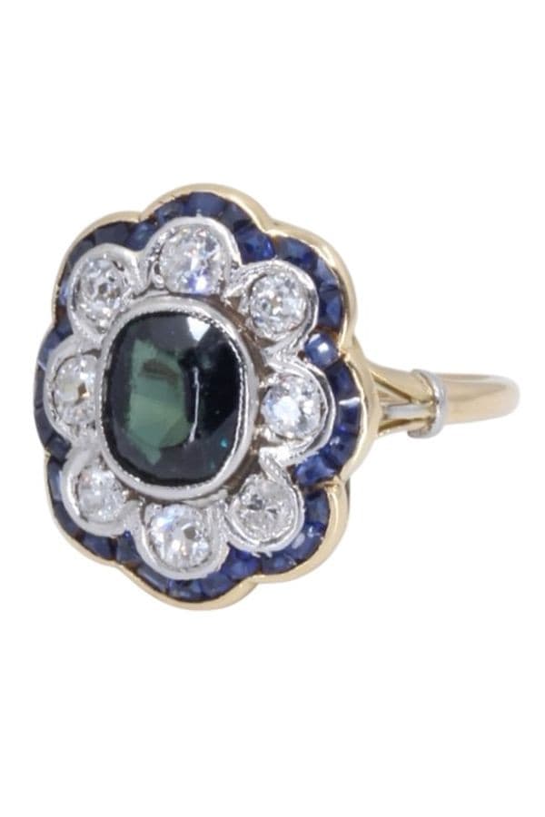BAGUE MARGUERITE SAPHIRS ET DIAMANTS — vue 5