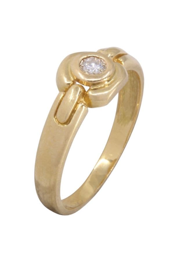 BAGUE SOLITAIRE SERTI CLOS — vue 3