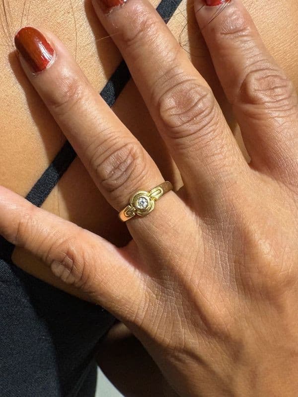 BAGUE SOLITAIRE SERTI CLOS — vue 2