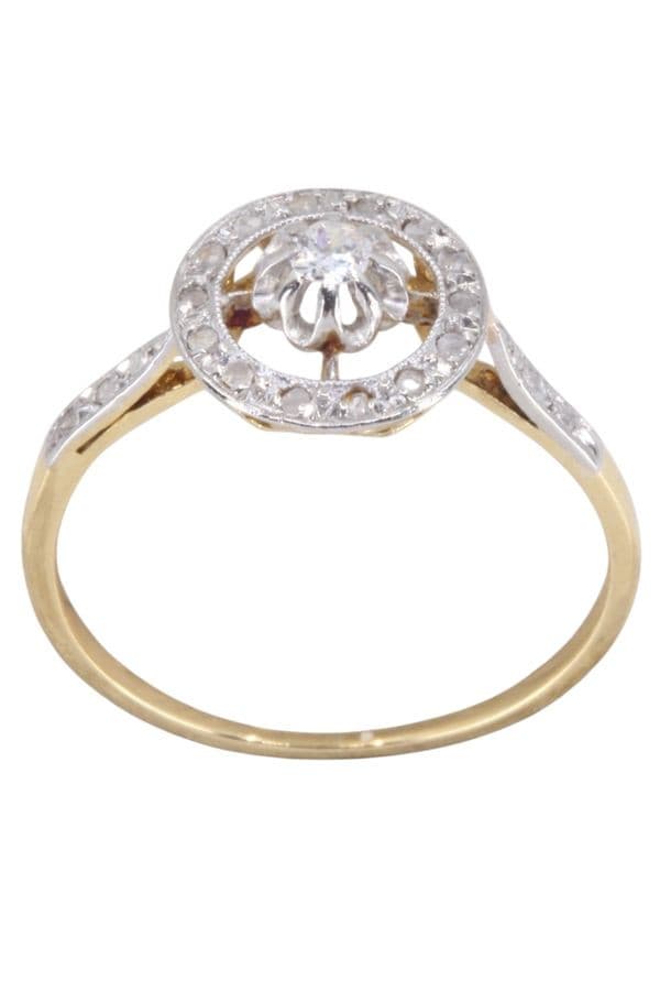 BAGUE ART-NOUVEAU DIAMANTS — vue 1