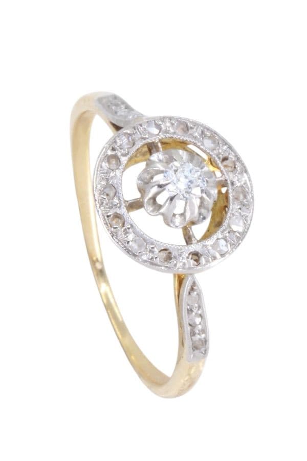 BAGUE ART-NOUVEAU DIAMANTS — vue 5