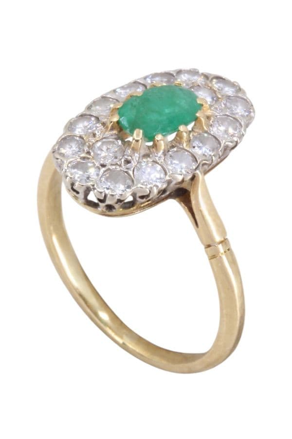 BAGUE ÉMERAUDE ET DIAMANTS — vue 4
