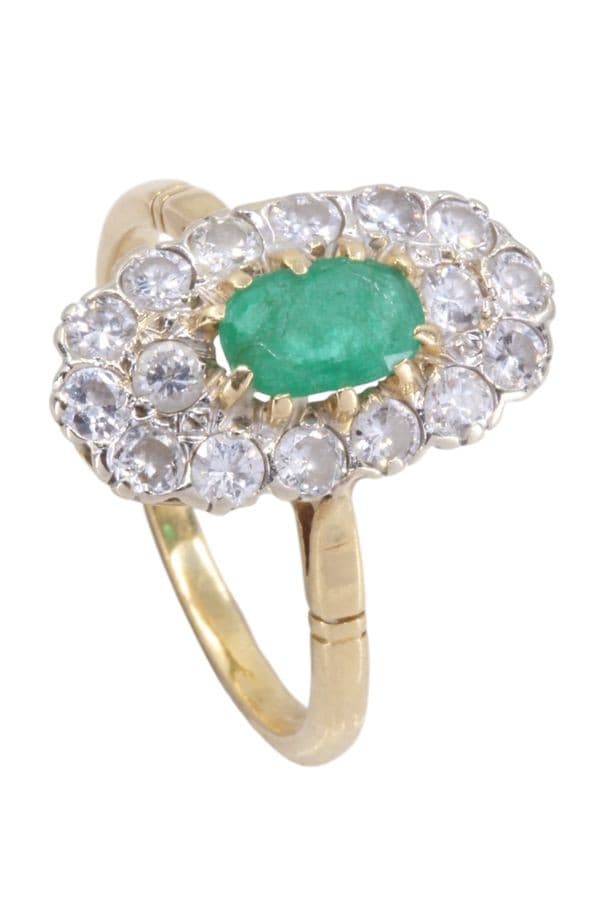 BAGUE ÉMERAUDE ET DIAMANTS — vue 5