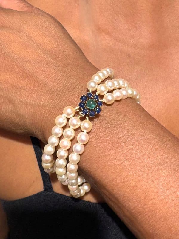 BRACELET DE PERLES 3 RANGS — vue 2