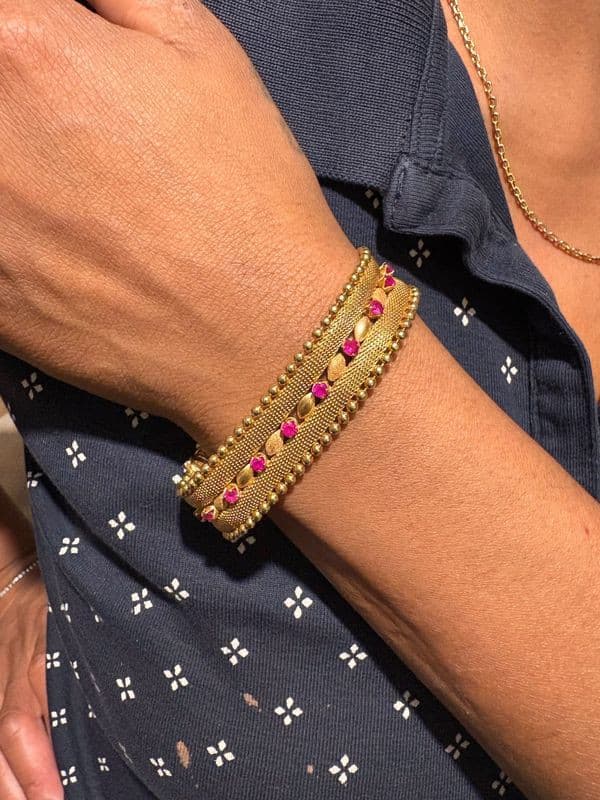 BRACELET ANCIEN RUBIS — vue 2