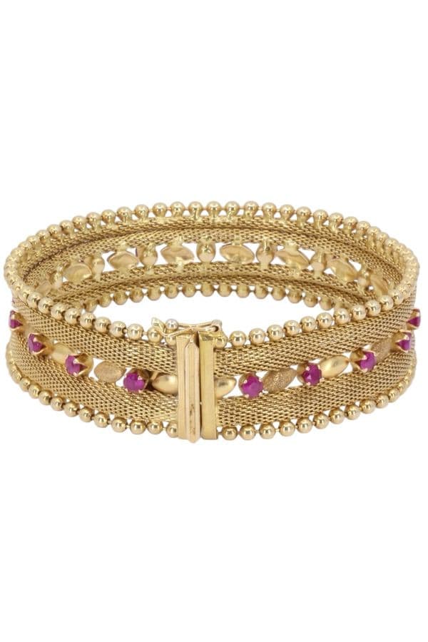 BRACELET ANCIEN RUBIS — vue 3
