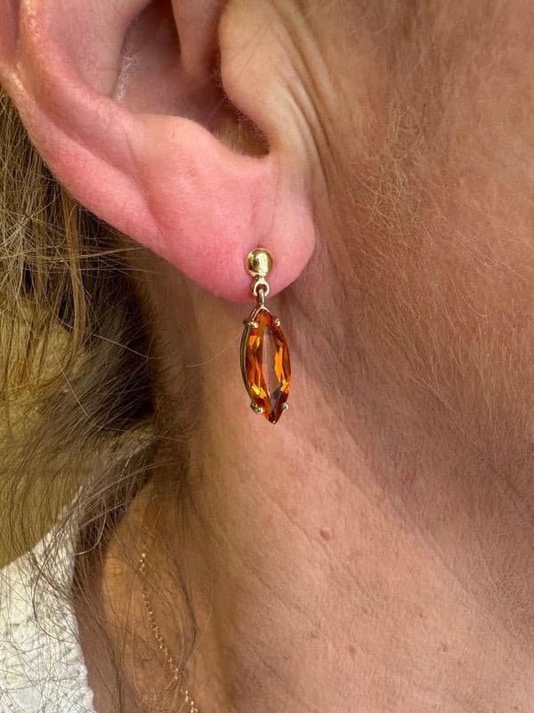 BOUCLES D'OREILLES CITRINES — vue 2