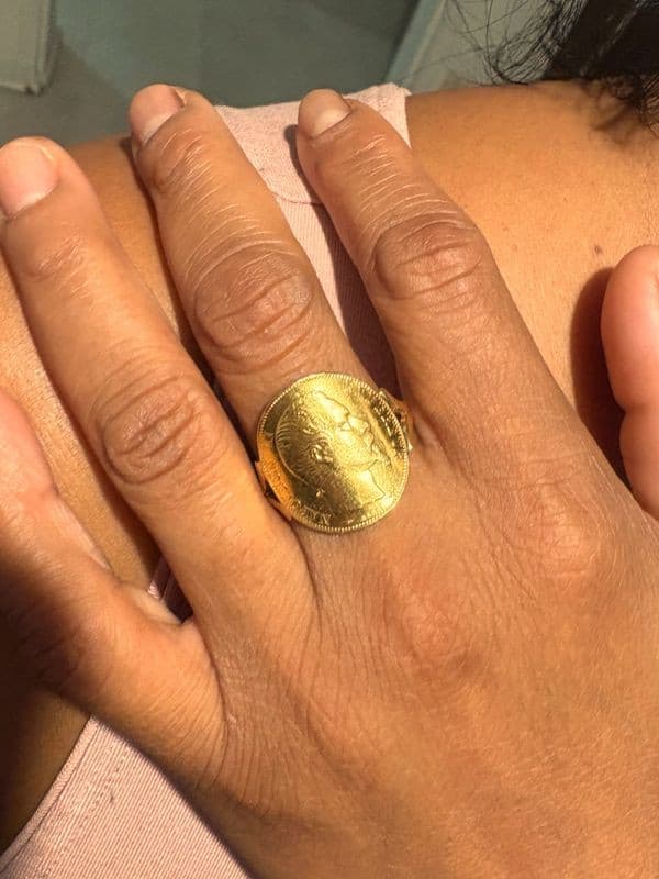 BAGUE PIÈCE 20 FRANCS — vue 2