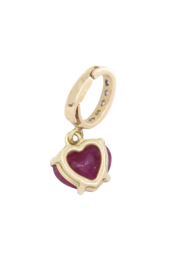 PENDENTIF RUBIS EN COEUR POUR COLLIER DE PERLES — vue 3