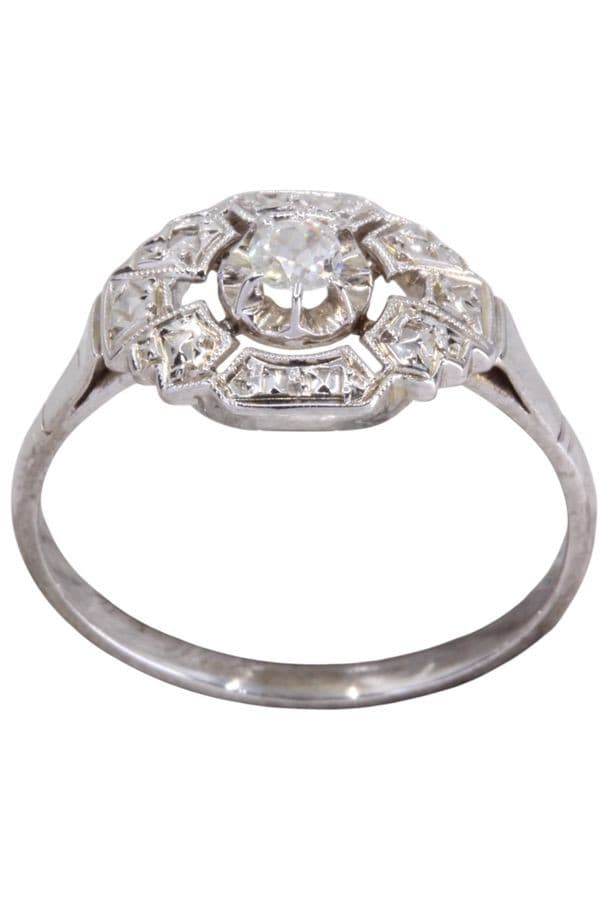 BAGUE ART-DÉCO DIAMANT — vue 1