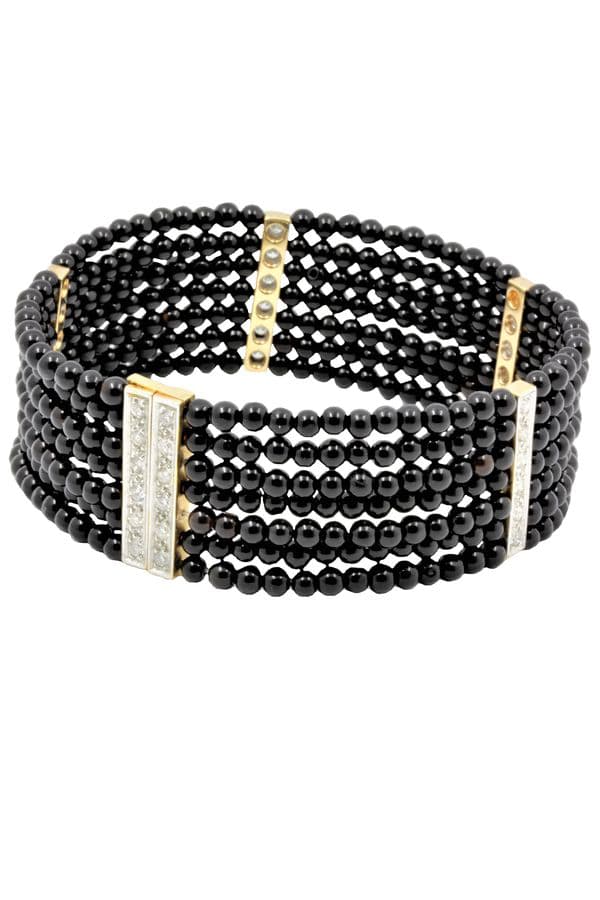 BRACELET ONYX ET DIAMANTS — vue 1